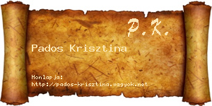 Pados Krisztina névjegykártya